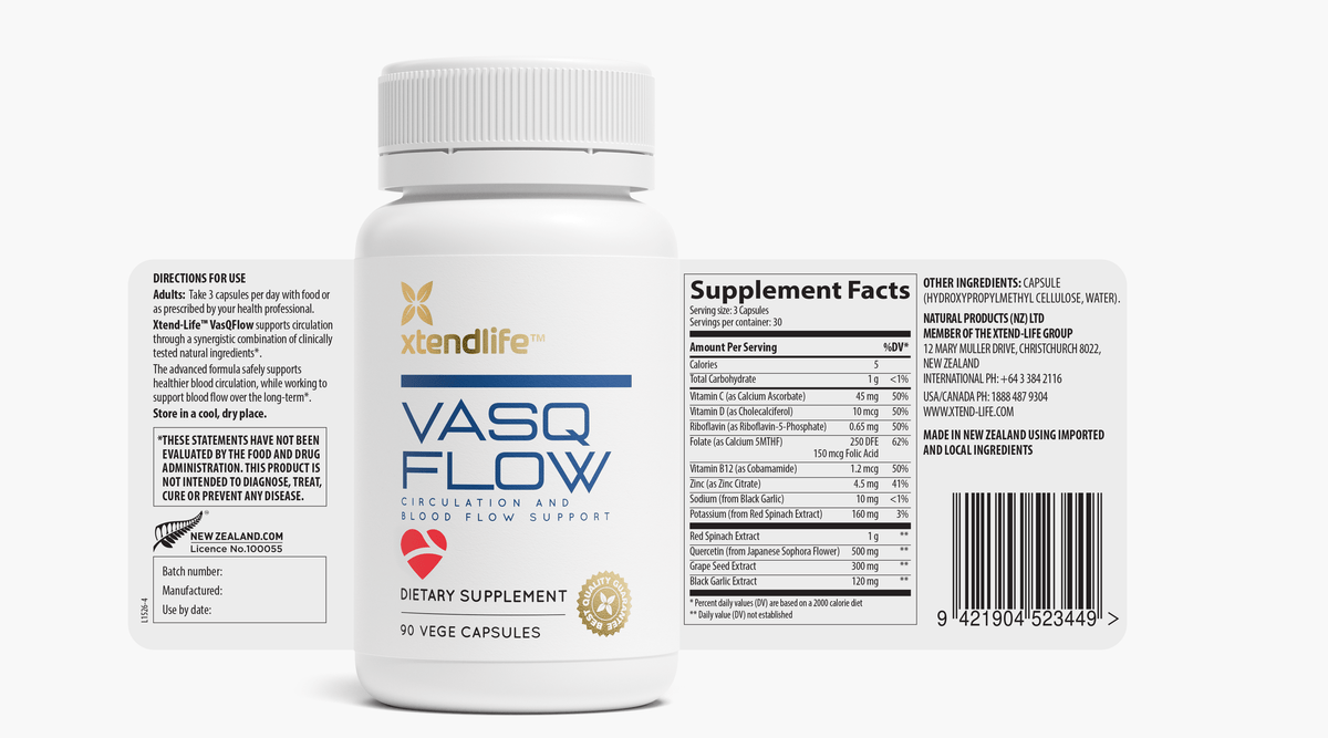 The nutritional label for VasQFlow